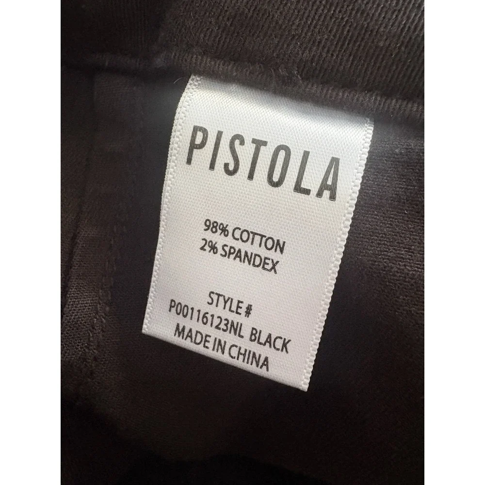 Pistola Sophia Wide Leg Utility Ankle Pant Black Crop Stretch Cotton Cropped 26 - Picture 4 of 7